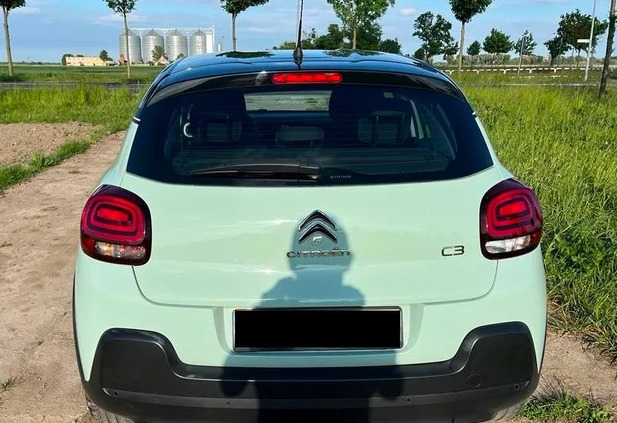 Citroen C3 cena 45900 przebieg: 57600, rok produkcji 2019 z Zduńska Wola małe 67